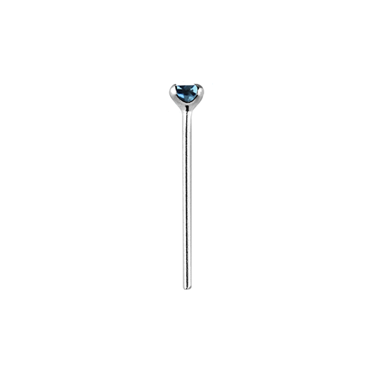 Sterling Silver Light Sapphire Claw Nose Stud