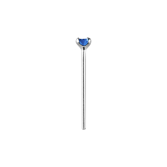 Sterling Silver Sapphire Claw Nose Stud