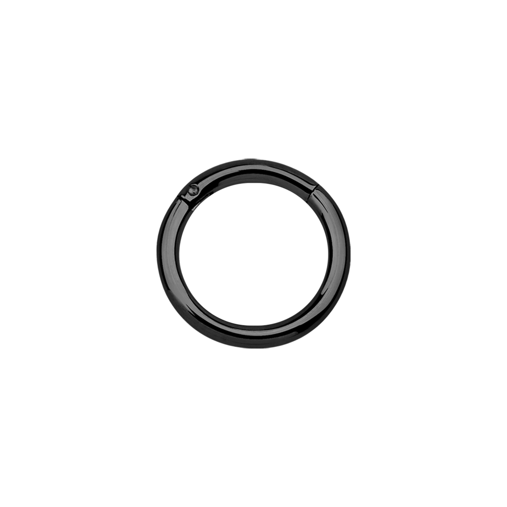14g Black PVD Plated Surgical Steel Hinged Ring